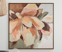 Beatriz Peach Magnolia Canvas Painting