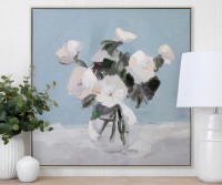 Audrey White Peony II Framed Canvas Painting