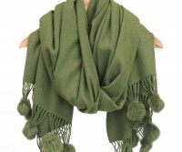 Ascot Cashmere Scarf - Olive Green