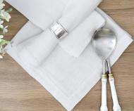 Set 4 White Linen Napkins