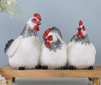 Henrietta & Friends Row of White Chickens