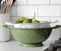 Harvest Green Enamel Colander - Large