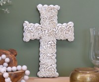 Frangipani Shell Cross Wall Hanging