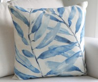 Sarasota Blue Leaf Cushion