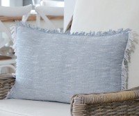 Kirton Blue Chambray Cushion - Rectangle