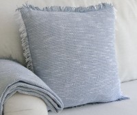 Kirton Blue Chambray Cushion - Square