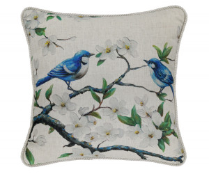Eliza Blossom Blue Wrens Cushion