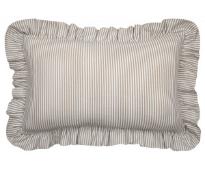 Lumbar Bonnie Taupe & White Ruffle Cushion