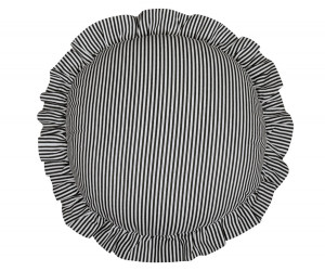 Round Bonnie Black & White Ruffle Cushion
