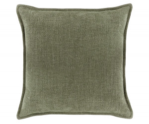 Hudson Chambray Cushion - Moss Green