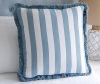 Lawson Blue & White Awning Stripe Cushion