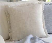 Linfield Fringed Cream Cushion