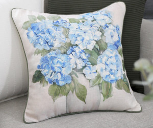 Audrey Blue Hydrangeas Cushion