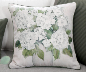 Audrey White Hydrangeas Cushion