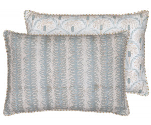 Lumbar Palmetto Reversible Coastal Blue Cushion