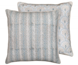 Palmetto Reversible Coastal Blue Cushion