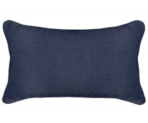 Lumbar Navy Linden Ribbed Cushion