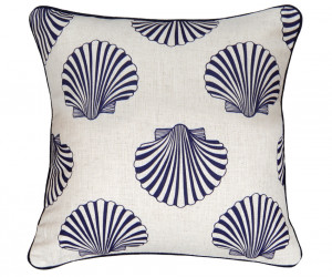 Bayshore Navy Scallop Cushion