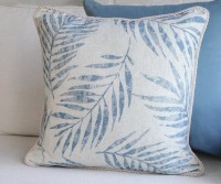 Paradise Palms Blue Cushion - Square