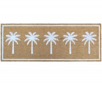 Bahamas Palm Tree Long Doormat - White