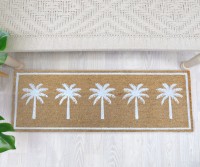 Bahamas Palm Tree Long Doormat - White