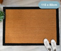 Carlton XXL Black Border Doormat - 115x80cm - Vinyl Backed