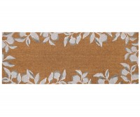 Long Riviera White Leaves Doormat - 120x45cm