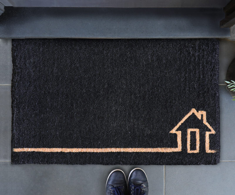 Black House Sketch Regular 100% Coir Doormat