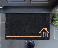 Black House Sketch Regular 100% Coir Doormat