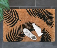 Havana Black Palm Leaf Doormat Regular - 100% Coir