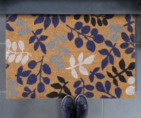 Ashton Blue Leaves Doormat - 60x40cm