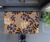 Ashton Blue Leaves Doormat - 60x40cm