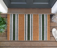 Chatham Green Stripe Doormat - 75x45cm