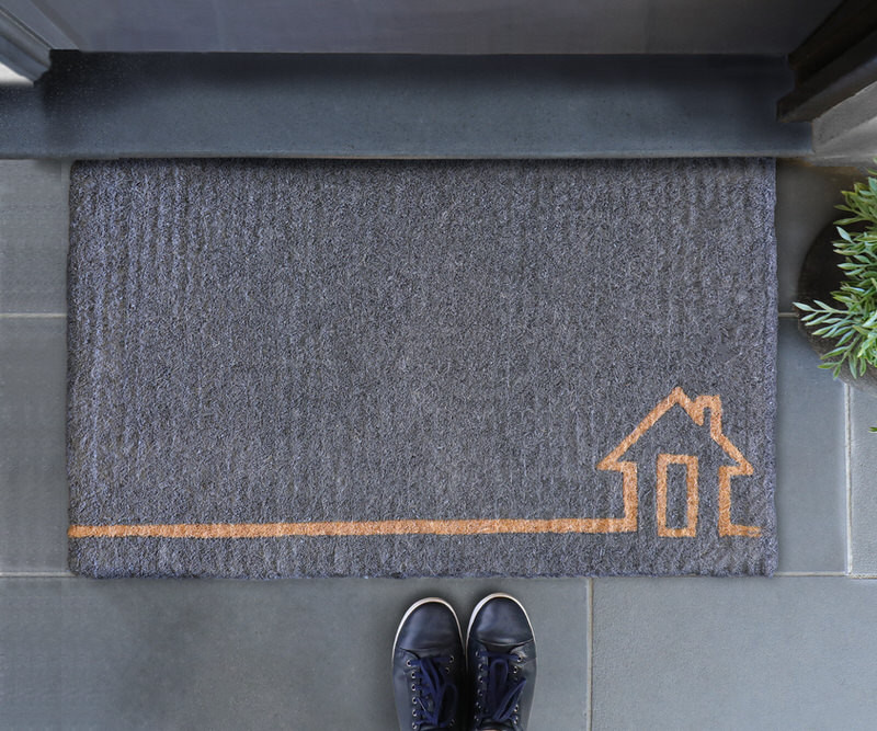 Grey House Sketch Regular 100% Coir Doormat