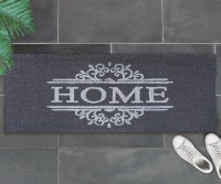 Long Classic Grey Home Doormat - Vinyl Backed - 120x45cm