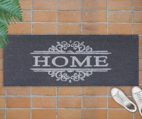 Long Classic Grey Home Doormat - Vinyl Backed - 120x45cm