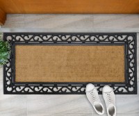 Chester Long Coir & Rubber Doormat with Scroll Border