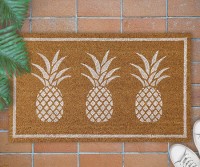 Newport White Pineapples Regular Doormat - PVC Backed