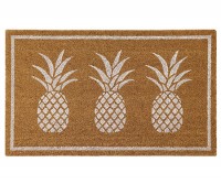 Newport White Pineapples Regular Doormat - PVC Backed