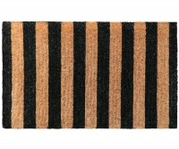 Black Stripe Regular Doormat 100% Coir