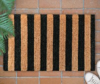 Black Stripe Regular Doormat 100% Coir
