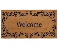 Long Welcome PVC Backed Coir Doormat