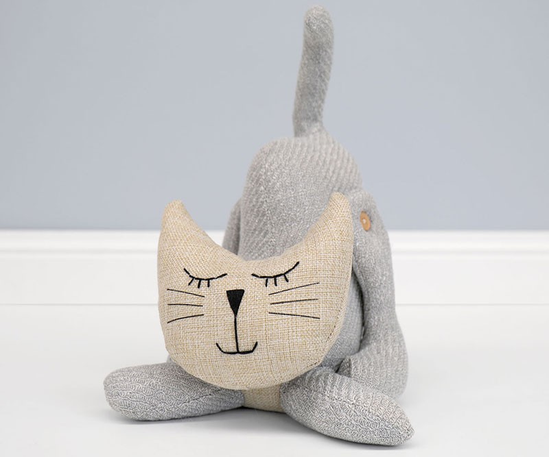 Lulu the Cat Grey Doorstop