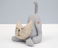 Lulu the Cat Grey Doorstop