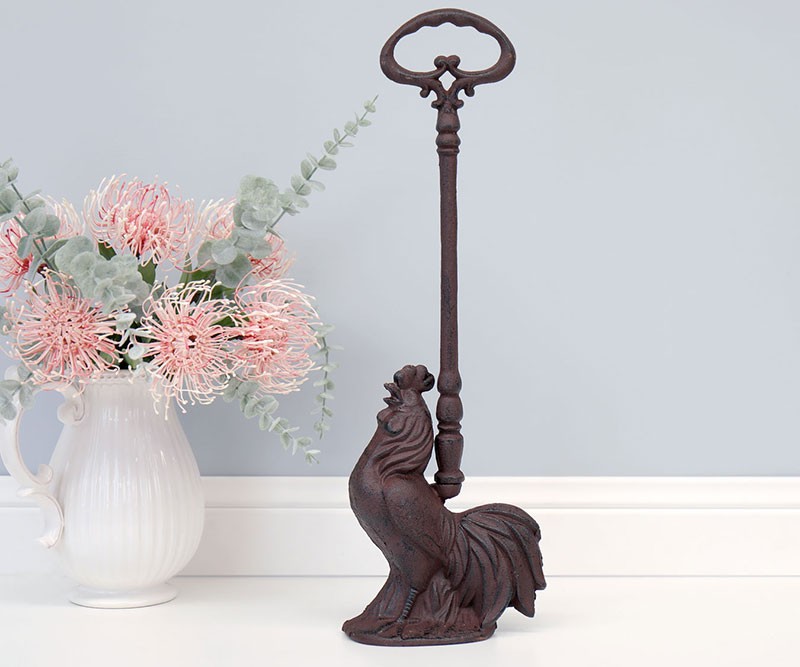 Tall Rooster Door Stop - Vintage Cast Iron