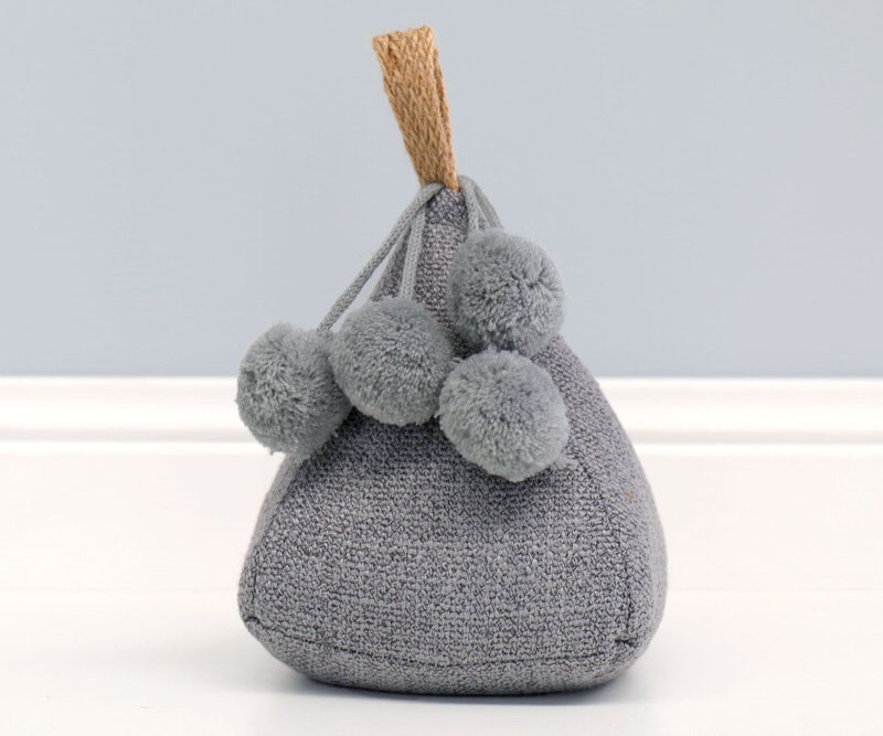 Giordano Grey Pom Pom Doorstop