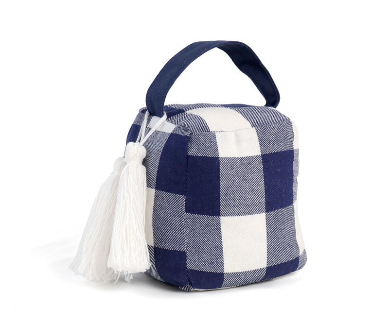 Kingscliff Navy Gingham Door Stop