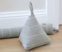Taupe Harris Pinstripe Door Stop