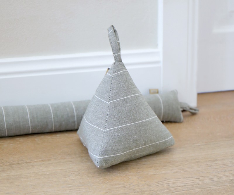 Taupe Harris Pinstripe Door Stop