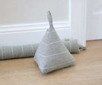 Taupe Harris Pinstripe Door Stop